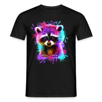 Raton laveur - T-shirt homme - noir - Devant - AI Model Male 178 light (178cm)