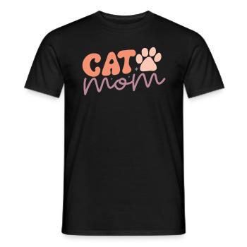 Cat Mom - Drôle de Maman Chat Style Rétro - T-shirt homme - noir - Devant - AI Model Male 178 light (178cm)