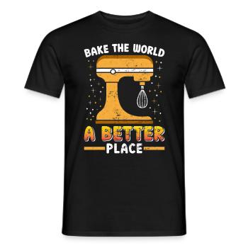Baker Bake the World a Better Place Backfans - T-shirt homme - noir - Devant - AI Model Male 178 light (178cm)