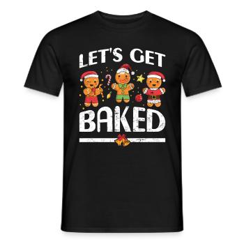 Lebkuchenmänner Let's get Baked Weihnachten - Männer T-Shirt - Schwarz - Vorne - AI Model Male 178 light (178cm)