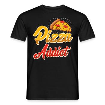 Pizza Addict Pizzabäcker Backfans Hobby Bäcker - Männer T-Shirt - Schwarz - Vorne - AI Model Male 178 light (178cm)