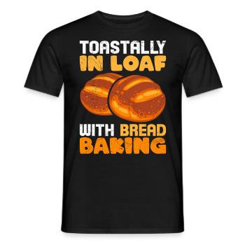 Brotliebe grillé dans un pain avec cuisson du pain - T-shirt homme - noir - Devant - AI Model Male 178 light (178cm)