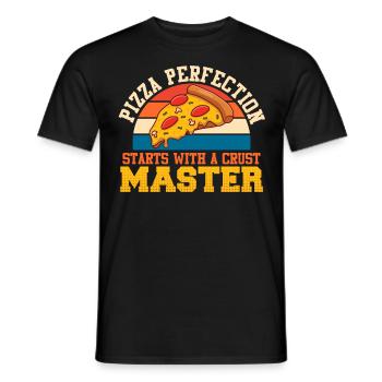 Pizza Perfection Starts with a Crust Master - Men's T-Shirt - black - Front - AI Model Male 178 light (178cm)