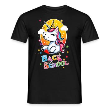 Unicorn unicorn back to school - Men's T-Shirt - black - Front - AI Model Male 178 light (178cm)