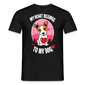 Mon cœur appartient à mon chien - T-shirt homme - noir - Devant - AI Model Male 178 light (178cm)