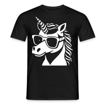 Licornes drôles portant des lunettes de soleil Licorne cool - T-shirt homme - noir - Devant - AI Model Male 178 light (178cm)