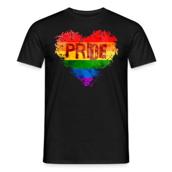 Arc-en-ciel Coeur Fierté LGBTQ Coloré Amour Gay - T-shirt homme - noir - Devant - AI Model Male 178 light (178cm)