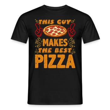 Pizza Maker This Guy Makes the Best Pizza - Men's T-Shirt - black - Front - AI Model Male 178 light (178cm)