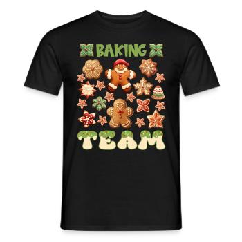 Cookie Baking Team Christmas - Men's T-Shirt - black - Front - AI Model Male 178 light (178cm)