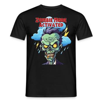 Zombie mode activated, Fun, Fun, Humor, Funny, - Men's T-Shirt - black - Front - AI Model Male 178 light (178cm)