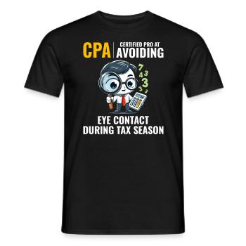 CPA : Number Ninja Esquivant le contact visuel Comptable - T-shirt homme - noir - Devant - AI Model Male 178 light (178cm)