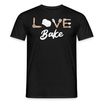 Love Bake Baking Love Dough Baking Lover - Men's T-Shirt - black - Front - AI Model Male 178 light (178cm)