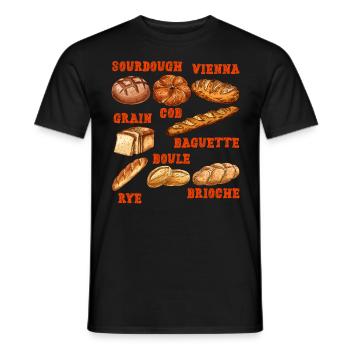 Levain, Pains, Amateurs de pâtisserie, Boulangers - T-shirt homme - noir - Devant - AI Model Male 178 light (178cm)