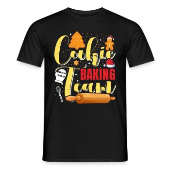 Cookie Baking Team Christmas Biscuits Cookies - Men's T-Shirt - black - Front - AI Model Male 178 light (178cm)
