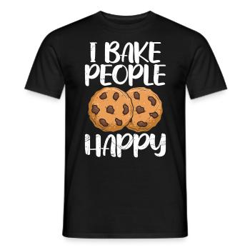 Kekse Backen Ich Backe euch Glücklich Backstube - Männer T-Shirt - Schwarz - Vorne - AI Model Male 178 light (178cm)