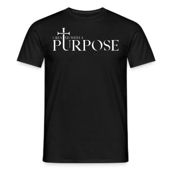 Mit Einem Zweck Geschaffen Kreuz Bibelvers Epheser - Männer T-Shirt - Schwarz - Vorne - AI Model Male 178 light (178cm)