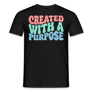 Mit Einem Zweck Geschaffen Groovy Bibelvers - Männer T-Shirt - Schwarz - Vorne - AI Model Male 178 light (178cm)