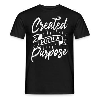 Mit Einem Zweck Geschaffen Christlicher Bibelvers - Männer T-Shirt - Schwarz - Vorne - AI Model Male 178 light (178cm)