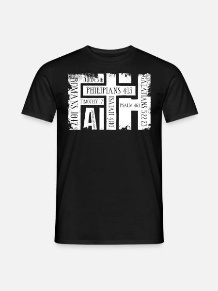 Faith Bibelverse Grunge Christliches Geschenk - Männer T-Shirt - Schwarz