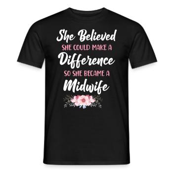 Nurse Midwife Birth Worker She - Männer T-Shirt - Schwarz - Vorne - AI Model Male 178 light (178cm)