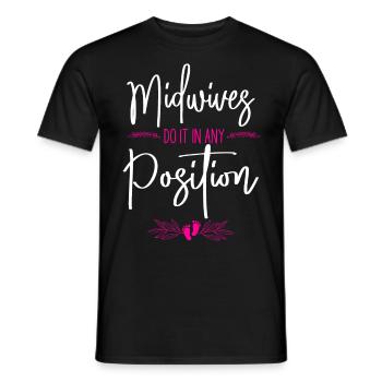 Nurse Midwife Birth Worker Pun - Men's T-Shirt - black - Front - AI Model Male 178 light (178cm)