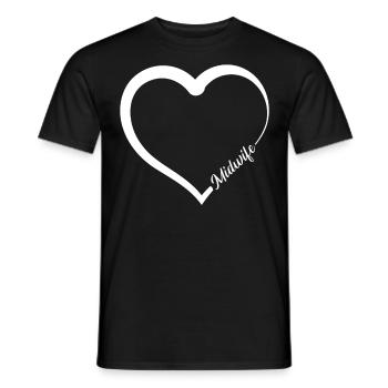 Infirmière Sage-Femme Accoucheuse Coeur - T-shirt homme - noir - Devant - AI Model Male 178 light (178cm)