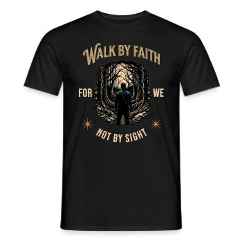 Walk by Faith Christ - Men's T-Shirt - black - Front - AI Model Male 178 light (178cm)