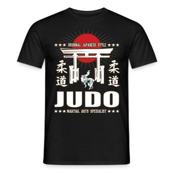 cool judo martial arts design with kanji - Men's T-Shirt - black - Front - AI Model Male 178 light (178cm)