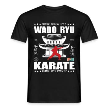 Conception d’arts martiaux Wado-Ryu cool avec kanji - T-shirt homme - noir - Devant - AI Model Male 178 light (178cm)