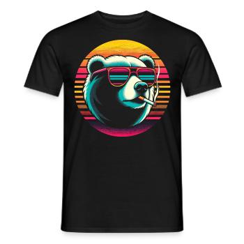 Cigarette d’ours - T-shirt homme - noir - Devant - AI Model Male 178 light (178cm)