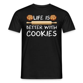 Confectioner Life is Better with Cookies Baking - Men's T-Shirt - black - Front - AI Model Male 178 light (178cm)