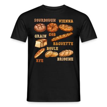 Levain, Pains, Amateurs de pâtisserie, Boulangers - T-shirt homme - noir - Devant - AI Model Male 178 light (178cm)