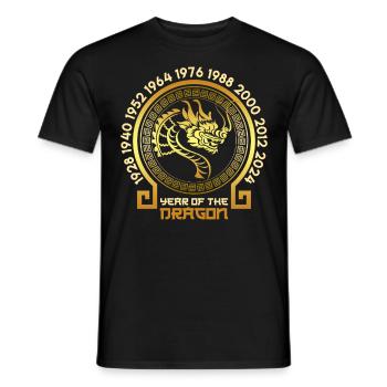 China Year of the Dragon alle 12 Jahre 2024 - Männer T-Shirt - Schwarz - Vorne - AI Model Male 178 light (178cm)