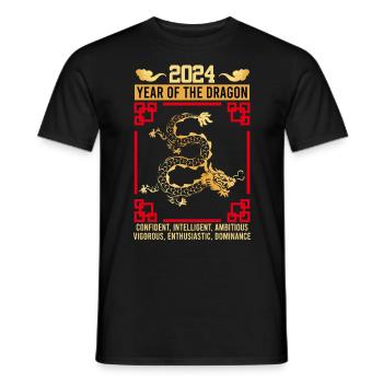 2024 Year of the Dragon Party Neujahr Tradition - Männer T-Shirt - Schwarz - Vorne - AI Model Male 178 light (178cm)