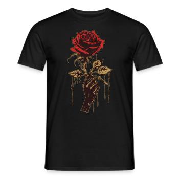 Main tenant Rose doux Grunge Vintage Goth esthétique - T-shirt homme - noir - Devant - AI Model Male 178 light (178cm)