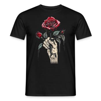 Main tenant Rose esthétique doux Grunge Vintage Goth - T-shirt homme - noir - Devant - AI Model Male 178 light (178cm)