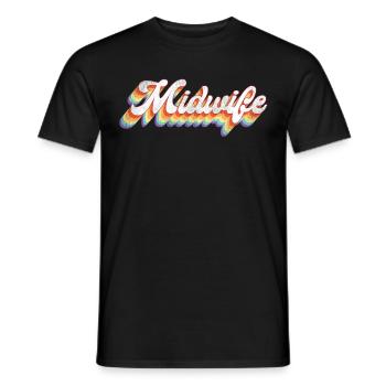 Nurse Midwife Birth Worker Retro - Männer T-Shirt - Schwarz - Vorne - AI Model Male 178 light (178cm)