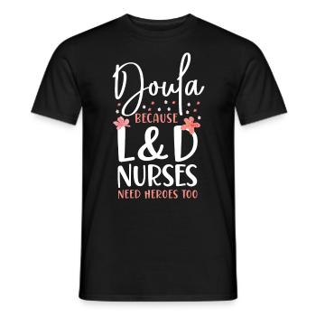Doula Travailleuse à la naissance Doula Parce que - T-shirt homme - noir - Devant - AI Model Male 178 light (178cm)