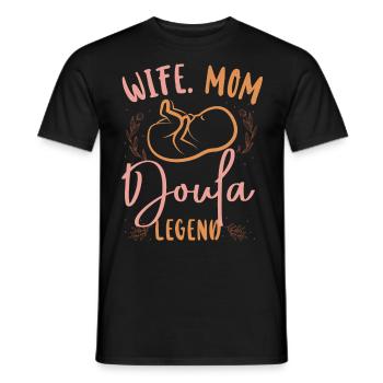 Doula accoucheuse maman femme. Maman. - T-shirt homme - noir - Devant - AI Model Male 178 light (178cm)