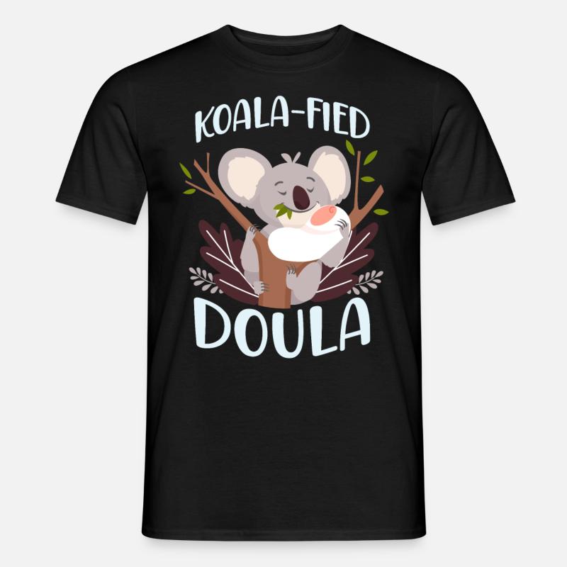 Doula Birth Worker Koala - Männer T-Shirt - Schwarz