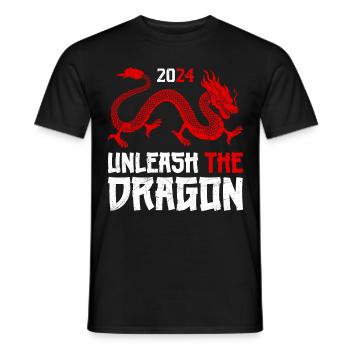 Chinesischer Drache Neujahr 2024 Unleash the - Männer T-Shirt - Schwarz - Vorne - AI Model Male 178 light (178cm)