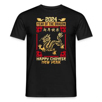 Year of the Dragon Happy Chinese New Year - Männer T-Shirt - Schwarz - Vorne - AI Model Male 178 light (178cm)