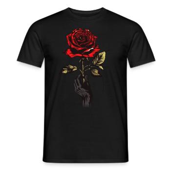 Main tenant Rose graphique doux Grunge Vintage Goth - T-shirt homme - noir - Devant - AI Model Male 178 light (178cm)