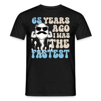 65th Birthday Funny Sayings - Men's T-Shirt - black - Front - AI Model Male 178 light (178cm)