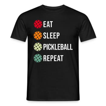Pickleball, Mangez Dormez Pickleball Répéter - T-shirt homme - noir - Devant - AI Model Male 178 light (178cm)