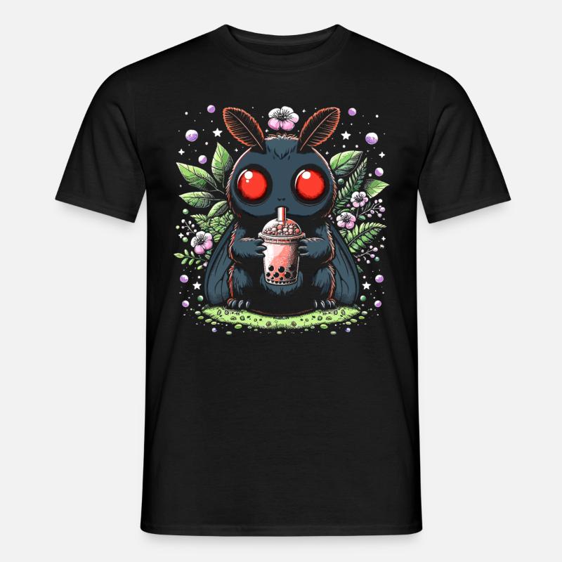 Mothman Bubble Tea - Männer T-Shirt - Schwarz