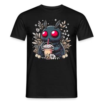 Thé à bulles Mothman - T-shirt homme - noir - Devant - AI Model Male 178 light (178cm)