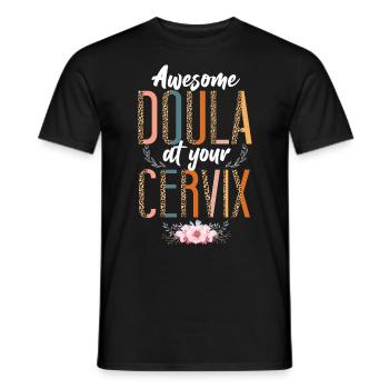 Doula Travailleuse à La Naissance Jeu De Mots Léopard - T-shirt homme - noir - Devant - AI Model Male 178 light (178cm)