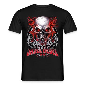 Crâne Crâne Squelette Moto Biker Gang - T-shirt homme - noir - Devant - AI Model Male 178 light (178cm)
