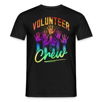 Volunteer Crew - Men's T-Shirt - black - Front - AI Model Male 178 light (178cm)